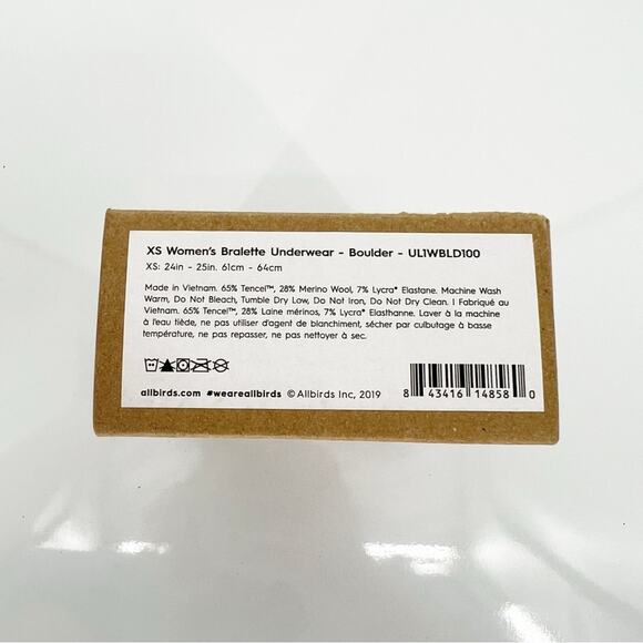 NIB Allbirds Trino Pull Over Bralette XS Boulder - Picture 4 of 6